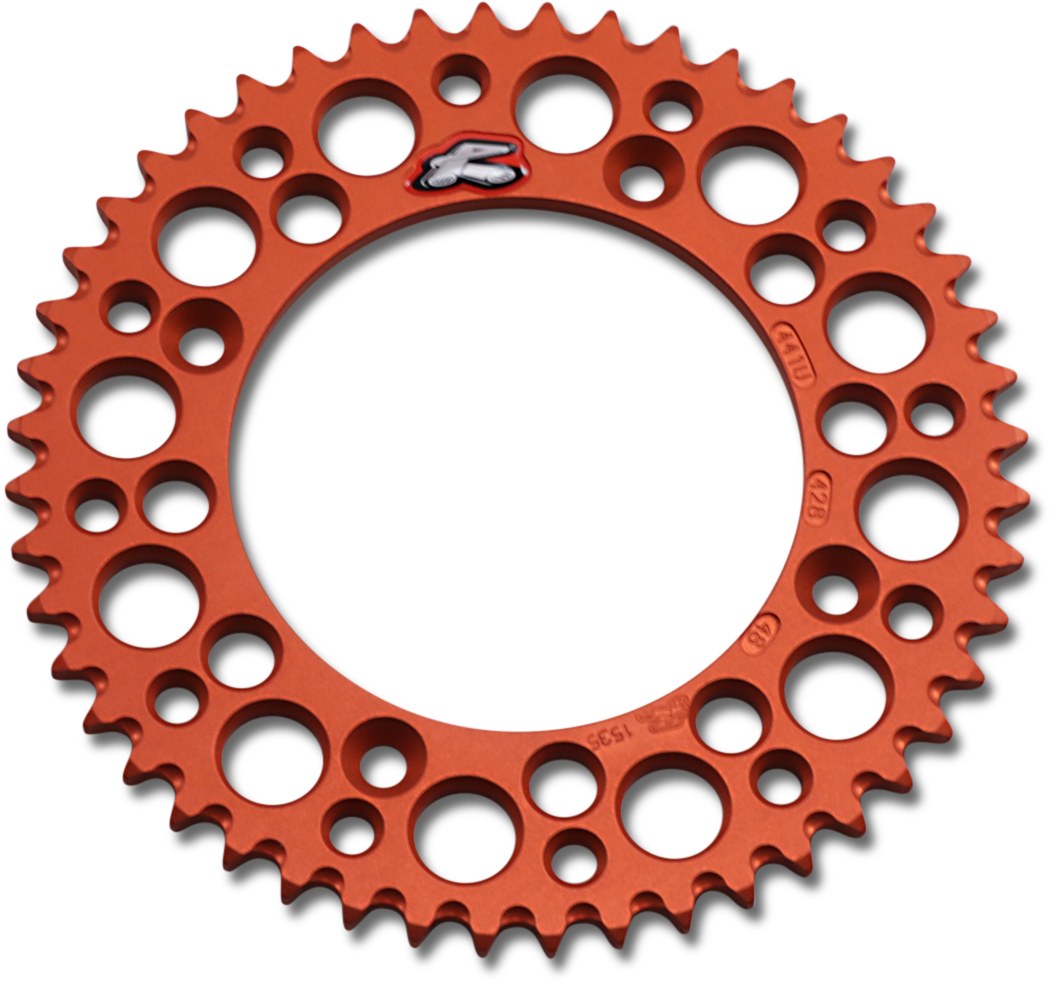 Renthal 48-Tooth Aluminum Rear Sprocket for Gas Gas, Husqvarna, KTM - Orange, Part 441U-428-48GPOR