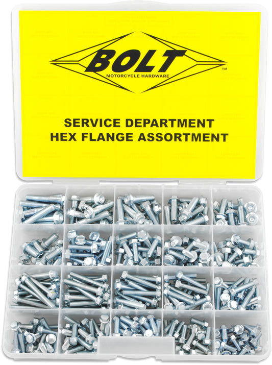 BOLT Service Department Flange Bolt Kit SVCFLANGE - 360 Pieces of M6 and M8 Hex Flange Bolts in Stackable Organizer