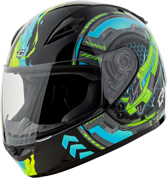Gm 49y Charge Helmet Black/Blue/Green Ys