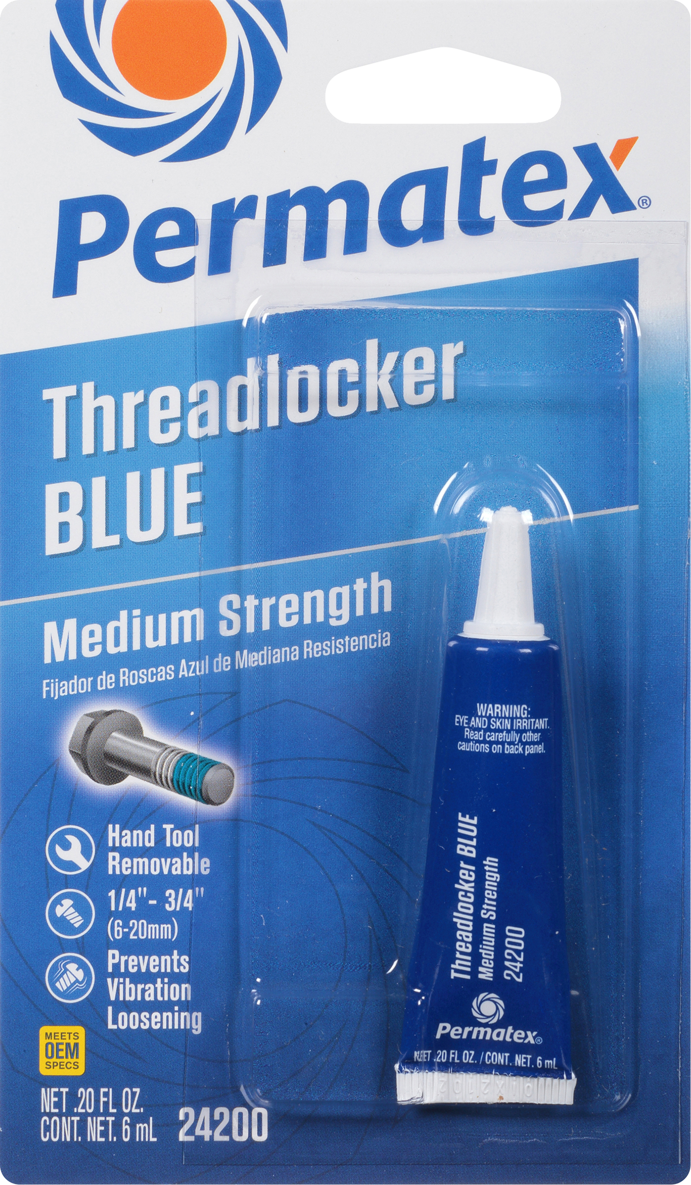 Permatex Medium Strength Threadlocker Blue Part 24200 - 6 ml