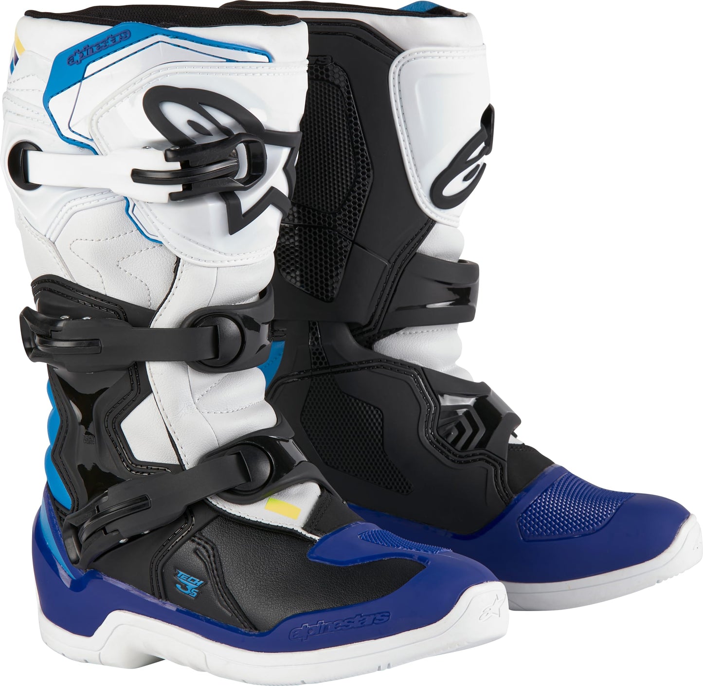 Alpinestars Tech 3S Youth MX Boots (White/Black/Enamel Blue, 6)