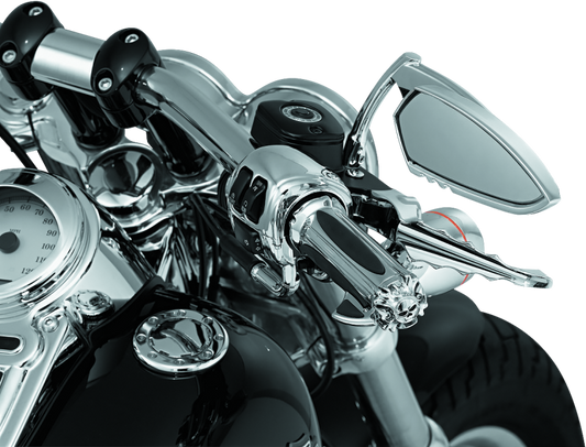 Kuryakyn Replacement Zombie Grip Emblems with Throttle Boss - Chrome Finish