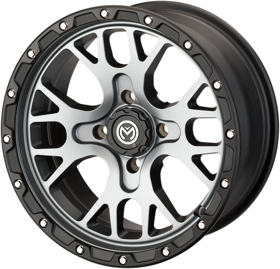 Moose Offroad 545X Gray 14x7 Wheel for Front and Rear - 4/110 Bolt Pattern, 5+2 Offset