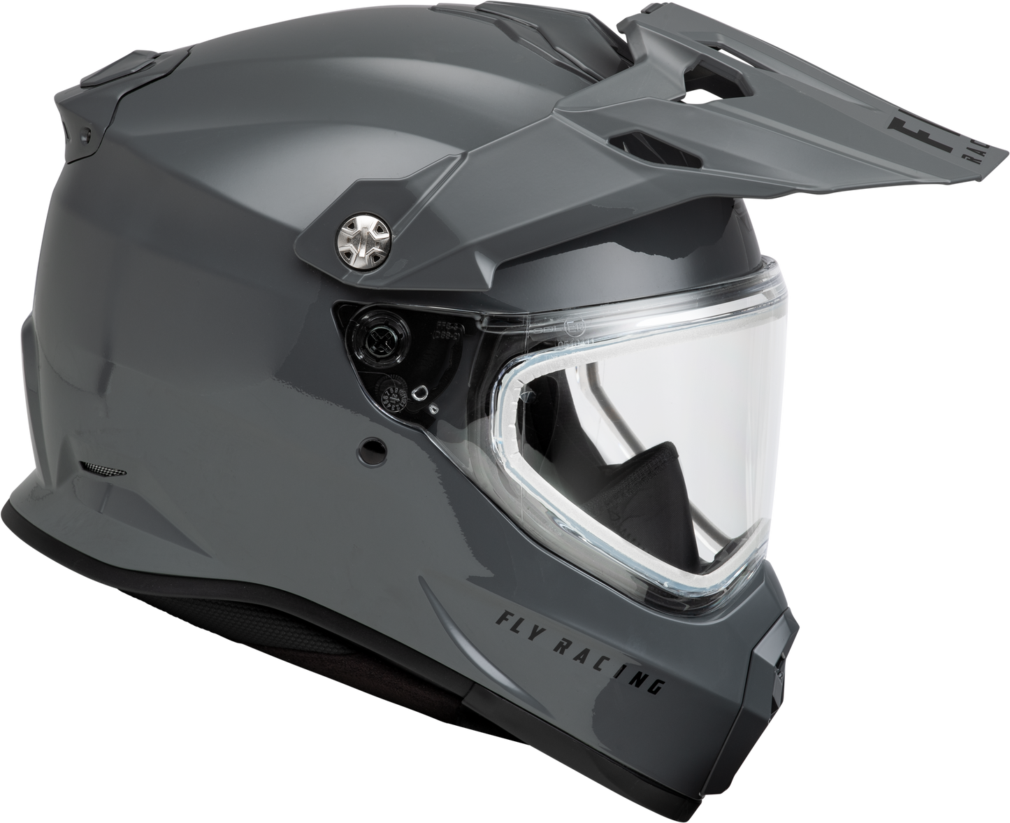 Fly Racing Trekker CW Solid Helmet with Dual Shields – Large, Grey