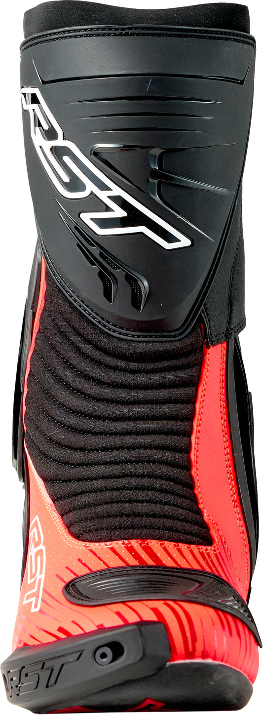 RST Tractech Evo D3o Motorcycle Boots Black and Fluorescent Red, Size 10