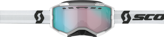 SCOTT Fury Goggle Snow Cross White with Enhance Aqua Chrome Lens - Part Number 278605-0002351