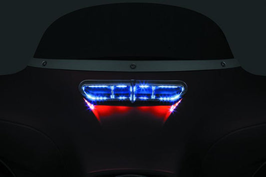 Kuryakyn Tracer LED Fairing Vent Accent for Harley-Davidson Touring Bikes - Chrome Finish with White LED Lighting