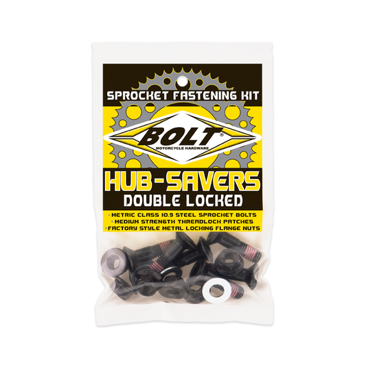 BOLT Sprocket Fasteners Black 6-Pack for Yamaha, Kawasaki, KTM, Husqvarna & Honda Models
