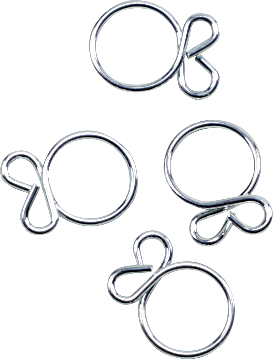 ALL BALLS Refill Clamp Kit FS00042 - Fuel Line and Wire Clamps, Flat Ear, Silver, 11.5 mm, Pack of 4