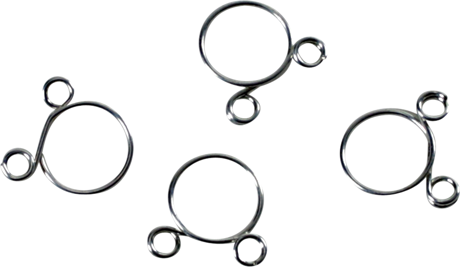 ALL BALLS Refill Clamp Kit FS00050 - 8.3mm Flat Ear Silver Fuel Line and Wire Clamps (4 Pack)