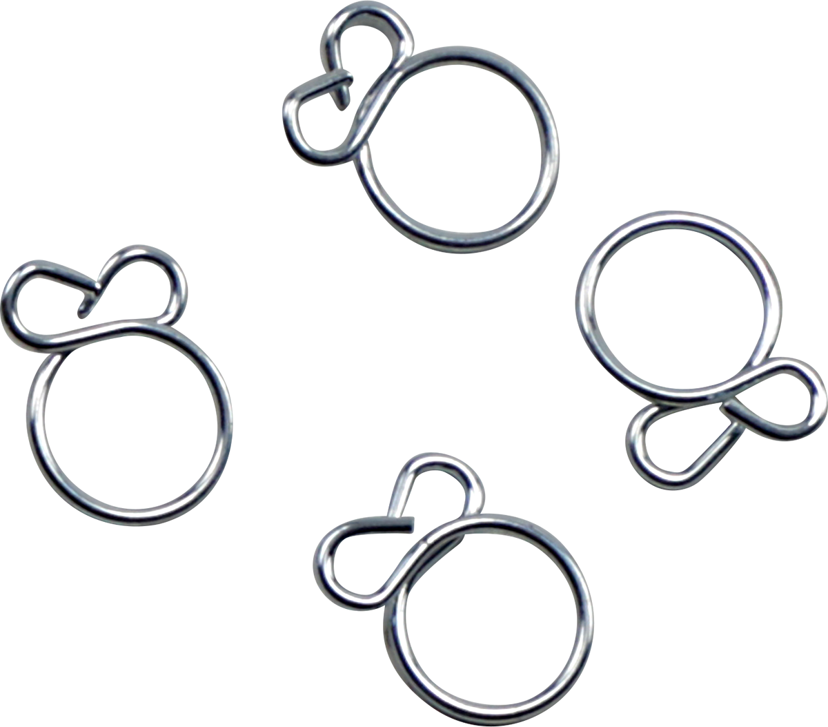ALL BALLS FS00058 Refill Clamp Kit for Fuel Line and Wire - 7.6 mm Flat Ear, Silver, 4 Pack