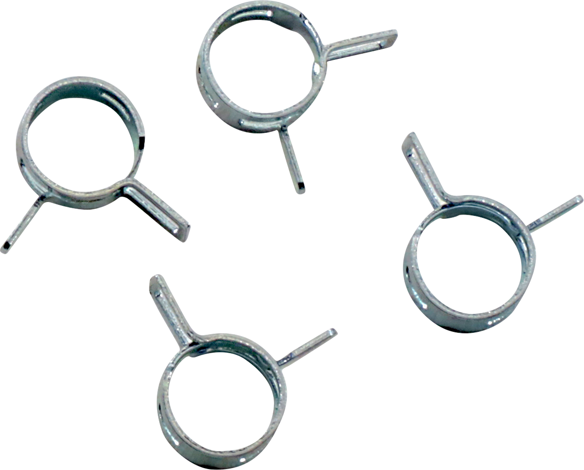 ALL BALLS Refill Clamp Kit FS00059 - 10 mm Silver Fuel Line Band Clamps (4 Pack)