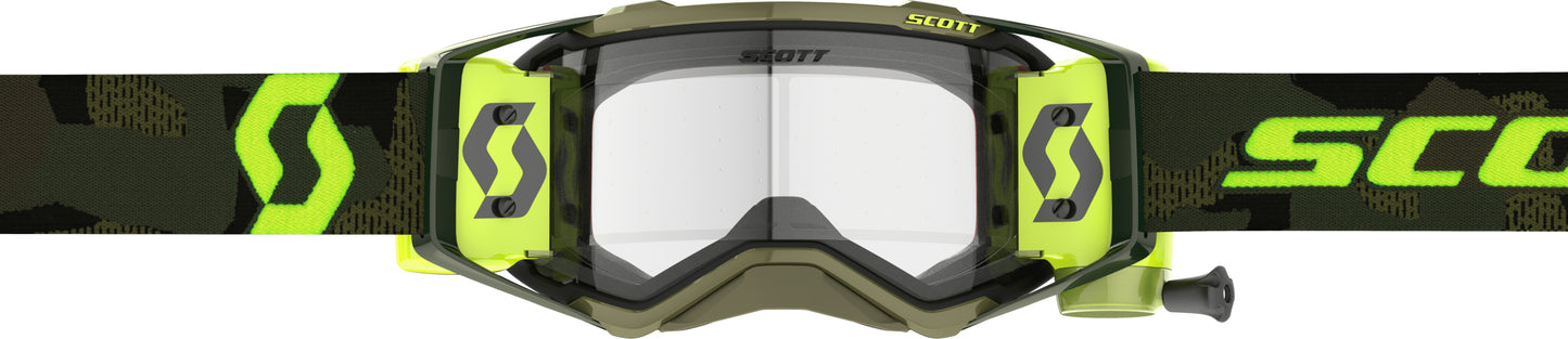 SCOTT Prospect Super WFS Goggle in Kaki Green and Neon Yellow with Clear Works Lens - Part #278595-7701113