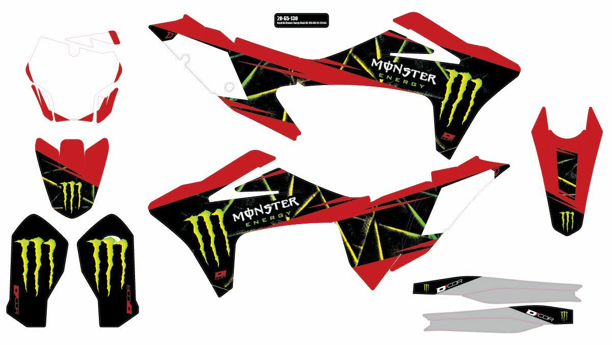 D-COR CMPLT KIT MONSTER ENERGY SLASH WHITE BG