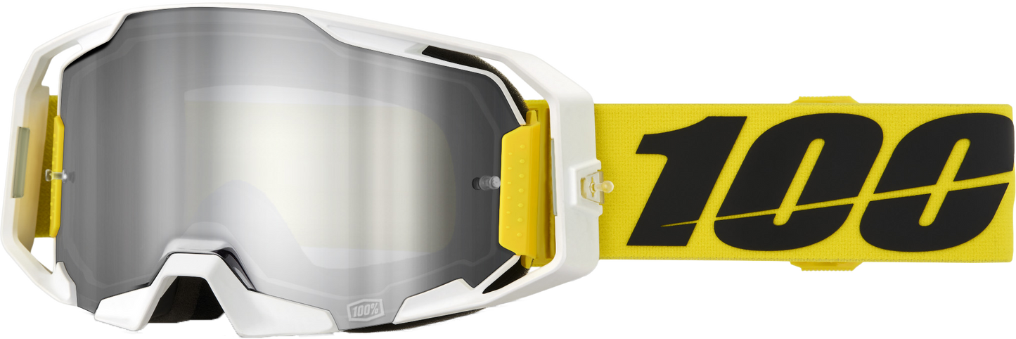 100 Percent Armatic Goggle with Valera Silver Mirror Lens - High Impact Resistant MX Goggles