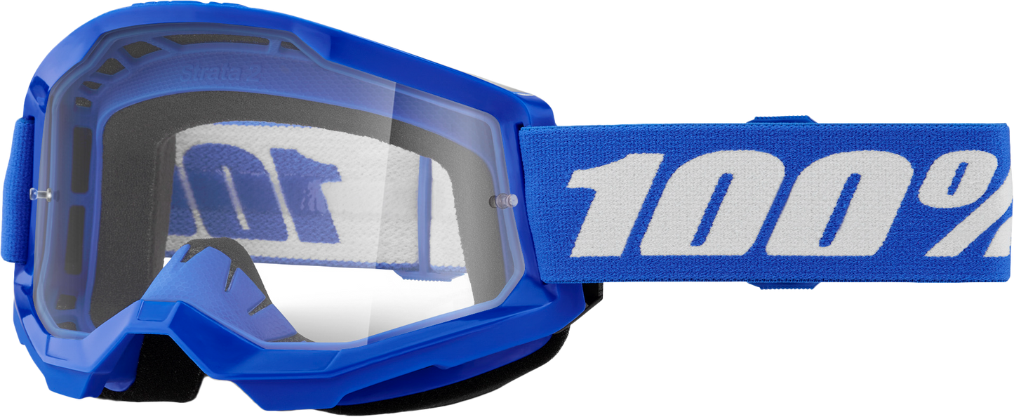 100-Percent Strata 2 Goggle with Blue Clear Lens - Performance Mountain Bike and Trail Riding Eyewear