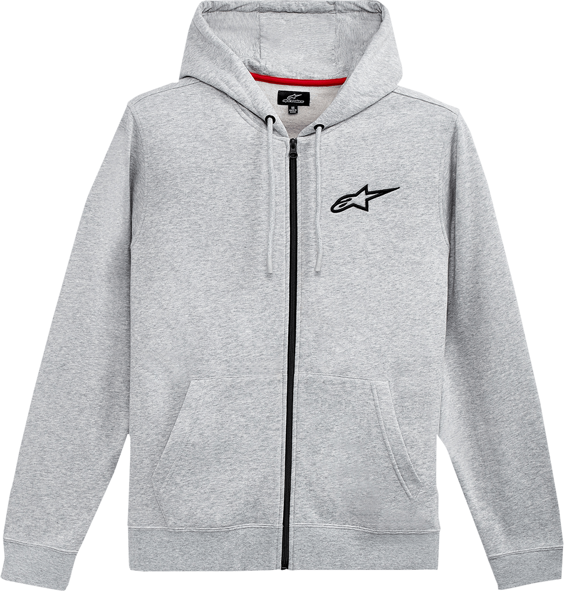Alpinestars Ageless Zip Hoodie Heather Gray/Black XL - Comfortable Cotton-Poly Blend with Embroidery and Jersey Hood Lining - Kelly Motorsports
