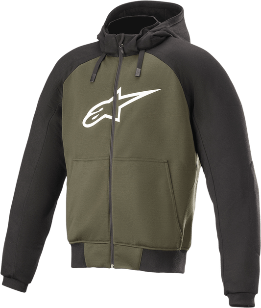 Alpinestars Chrome Hoodie 4XL Black/Green - Versatile Motorcycle Jacket with Impact Protection - Kelly Motorsports