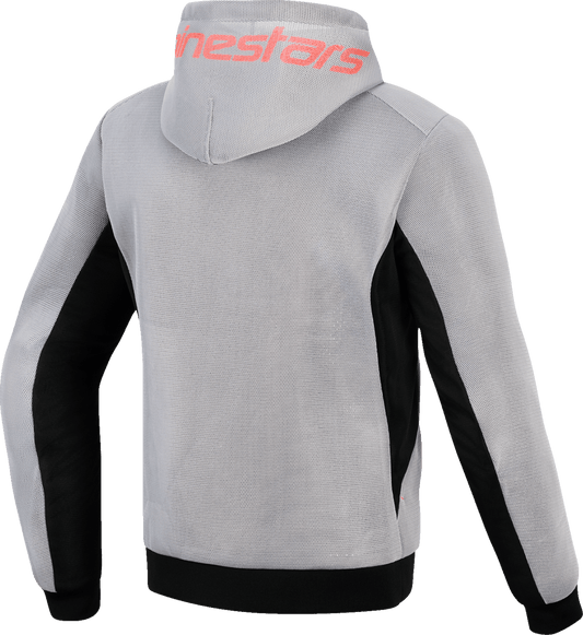 Alpinestars Chrome Super Airflow Hoodie - Black, Mid Gray & Red Fluo - Small (Part No. 4200226-1196-S) - Kelly Motorsports