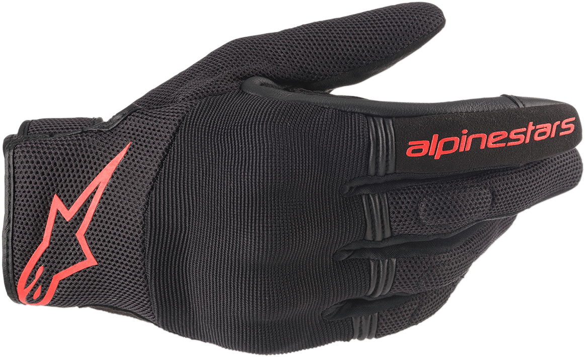 Alpinestars Copper Gloves - Black and Fluo Red, Large (Part No. 3568420-1030-L) - Kelly Motorsports