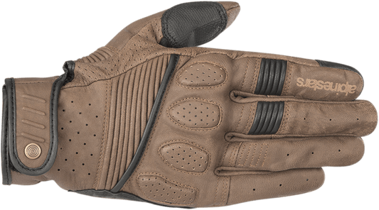 Alpinestars Crazy Eight Brown/Black Leather Gloves - Part Number 3509018-82-M, Medium - Kelly Motorsports