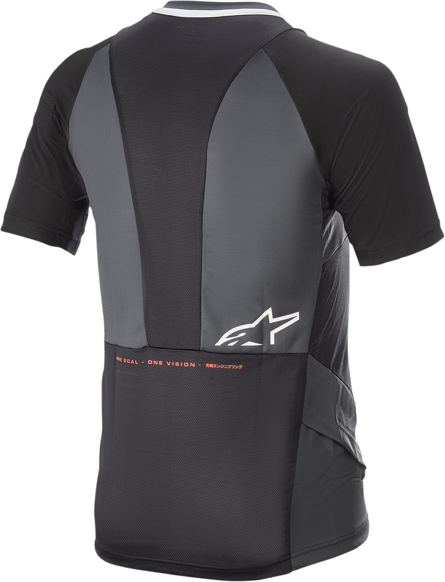 Alpinestars Drop 8.0 Short-Sleeve Jersey for Enduro Riding - Black/Coral, Small - Kelly Motorsports