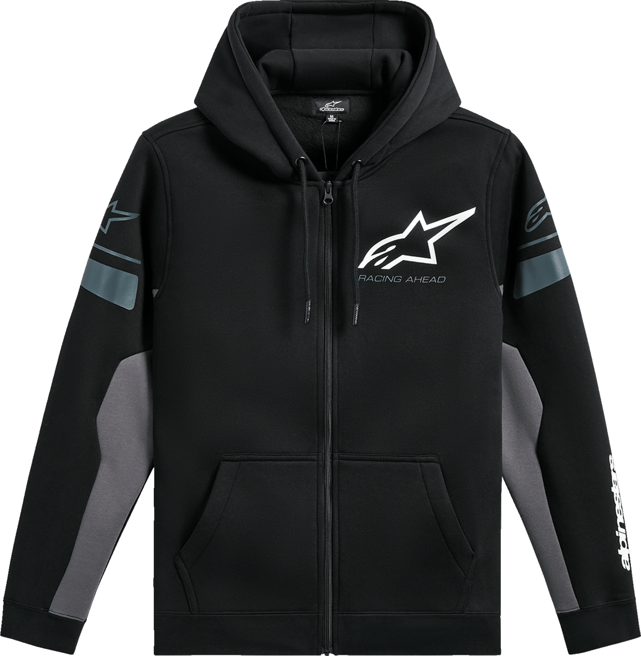 Alpinestars Esemex Zip Hoodie 2XL in Black/Charcoal with Gradation Fade Print and HD Logo - Kelly Motorsports