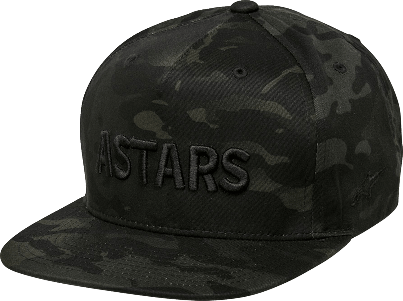 Alpinestars Gillis Hat - Black/Black One Size - Durable Twill Camo Cap with Embroidered Details - Kelly Motorsports