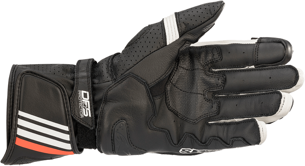 Alpinestars GP Plus R v2 Gloves - Black/White, Size 3XL - Enhanced Protection and Comfort - Kelly Motorsports