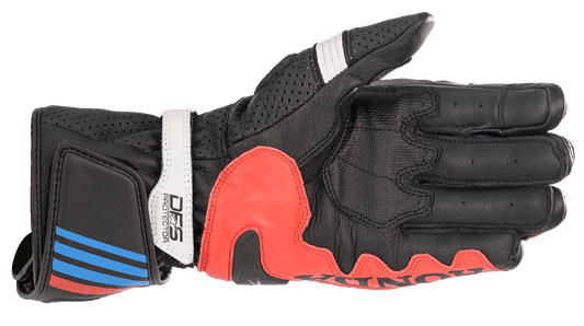Alpinestars Honda GP Plus R v2 Gloves - Black, Bright Red & Blue, 2XL (Part Number 3556321-1317-2X) - Kelly Motorsports