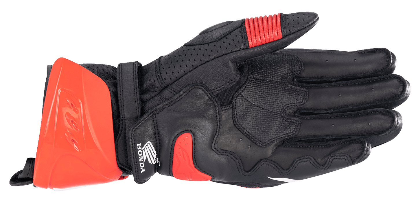 Alpinestars Honda GP Pro R3 Gloves 2XL - Black, Bright Red & Blue - Part 3556223-1317-2X - Kelly Motorsports
