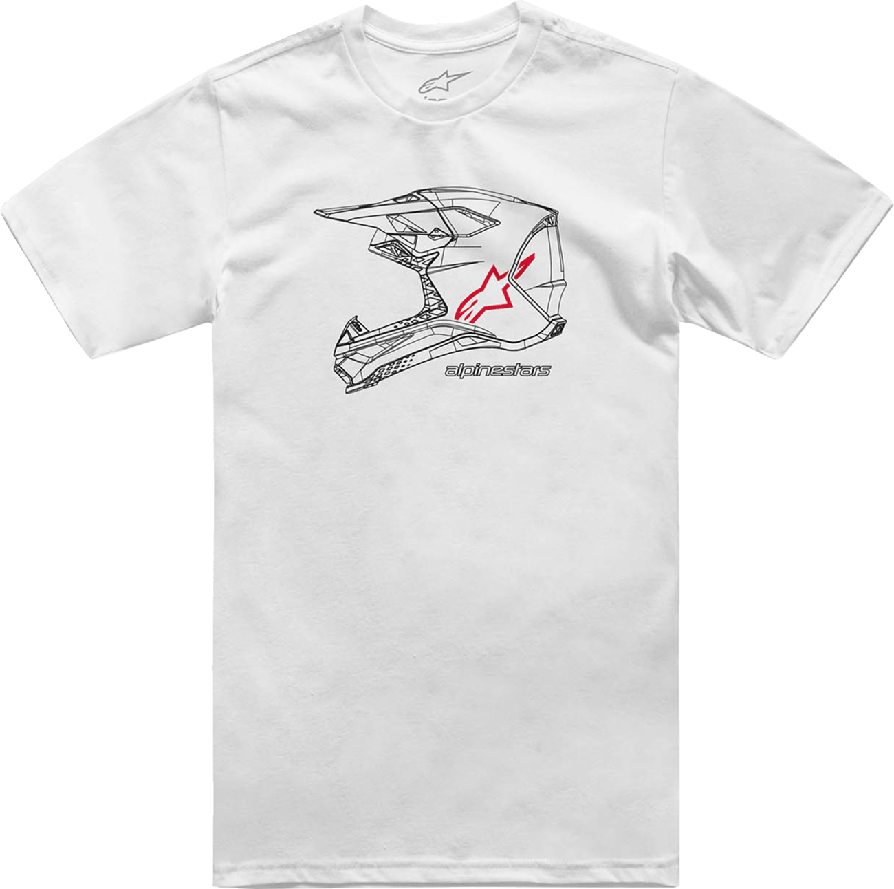 Alpinestars MX Helmet Graphic T-Shirt - White, 2XL (Part Number 1214-73116-20-2XL) - Kelly Motorsports