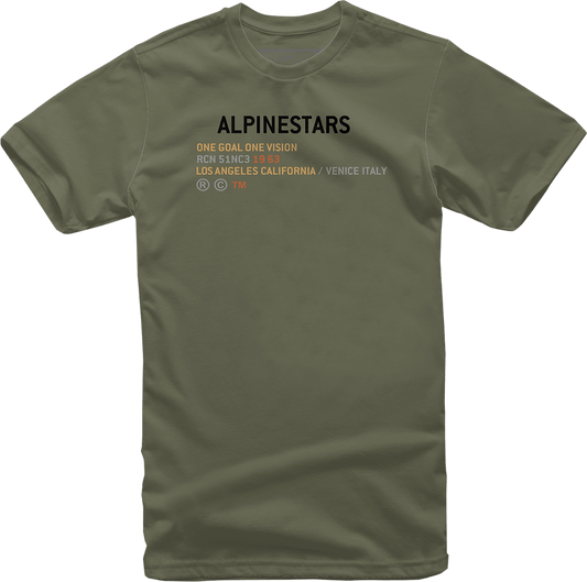 Alpinestars Quest T-Shirt - Military, 2XL - Comfortable 100% Cotton Graphic Tee - Kelly Motorsports