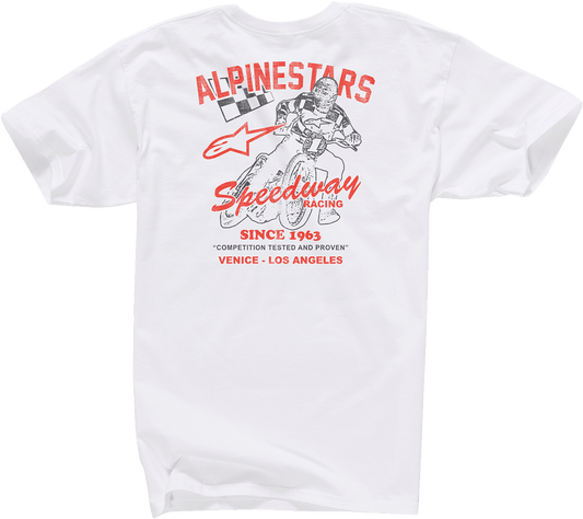 Alpinestars Speedway T-Shirt - White, 2XL - Comfortable 100% Cotton Graphic Tee - Kelly Motorsports