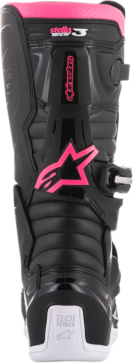 Alpinestars Stella Tech 3 Women’s Motorcycle Boots - Black, White & Pink, US 7 / EU 38 - Kelly Motorsports