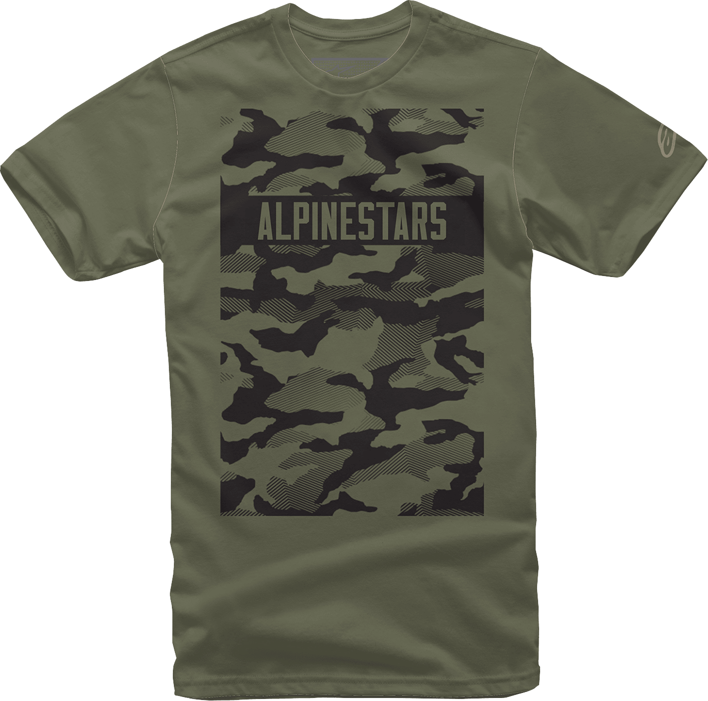 Alpinestars Terra T-Shirt - Military Green, Medium, 90% Combed Ring-Spun Cotton & 10% Polyester - Kelly Motorsports