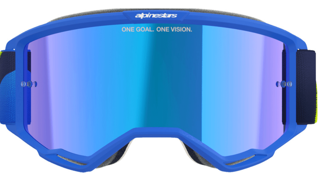 Alpinestars Vision 5 Goggle Corp Blue/Yellow w/Blue Mirror Lens 5101825-7288 - Kelly Motorsports
