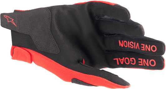 Alpinestars Youth Radar Gloves Mars Red/Silver 2XS - Durable Performance Motorcycle Gloves - Kelly Motorsports