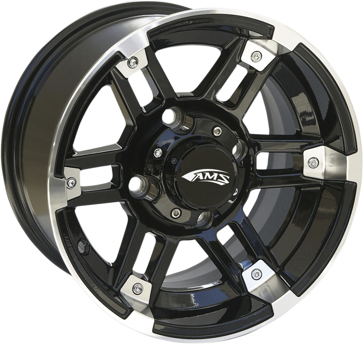 AMS Roll'n 104 Machined Black 12x7 Wheel with Center Cap - Part Number 2748-031AB - Kelly Motorsports