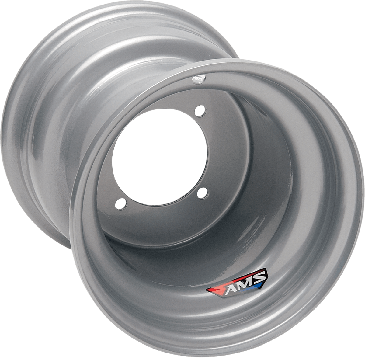 AMS Steel Wheel Rear 9x9 Chrome 4/115 for ATV - Part Number 9923-697 - Kelly Motorsports