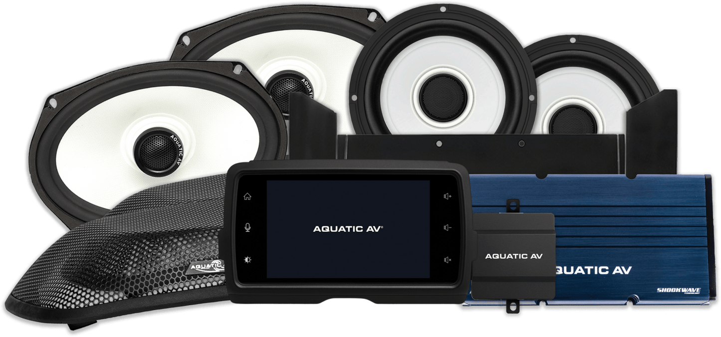 AQUATIC AV HK421 Exclusive Harley Package FLHT 14-23 Audio System - Kelly Motorsports