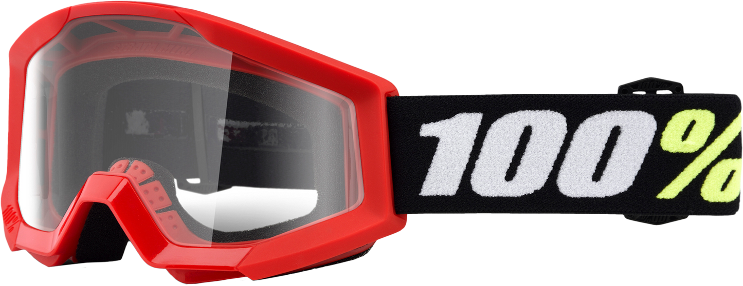 100 Percent Strata Mini Goggle with Red Clear Lens - Part Number 50033-00005