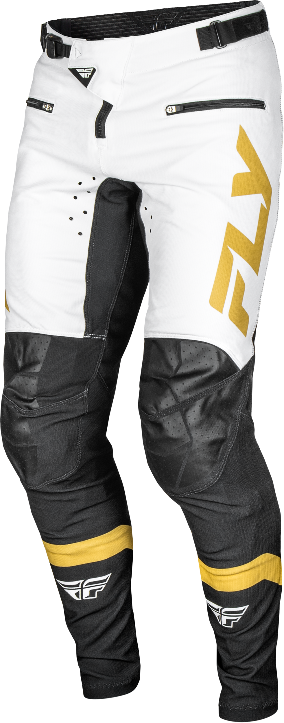 Fly Racing Rayce Bicycle Pants White/Black/Gold Size 32