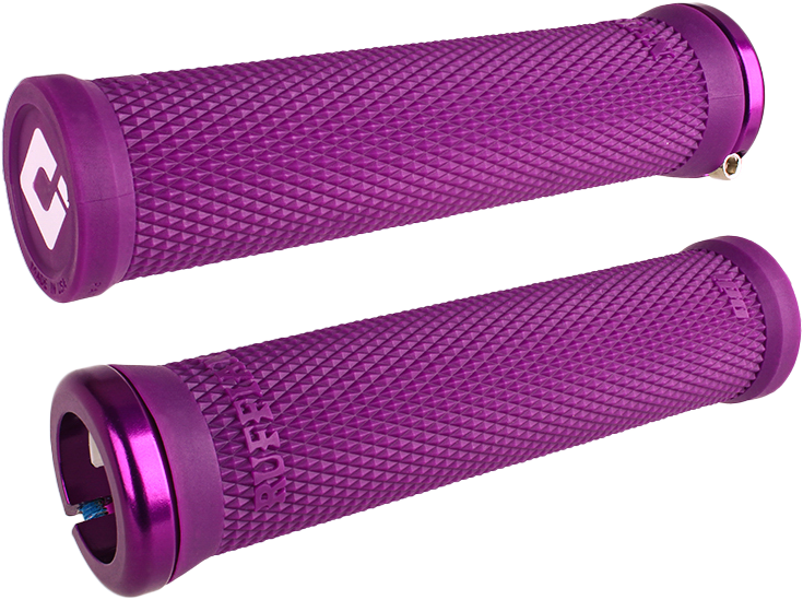 ODI Ruffian V2.1 BMX Grips Purple - Precision Lock-On System with Diamondized Pattern