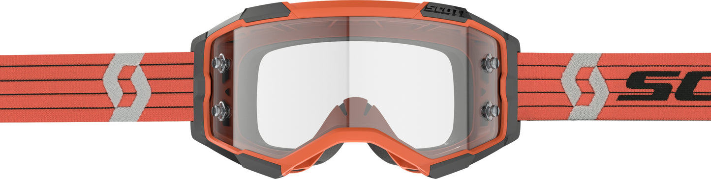 SCOTT Fury Goggle Orange/Grey Clear Works - High-Performance Motocross Goggles