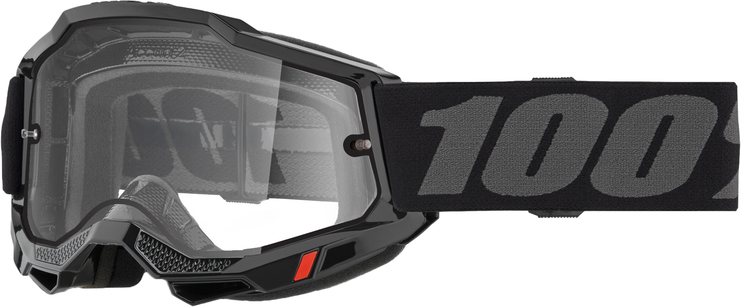 100-Percent Accuri 2 Enduro Moto Goggle with Clear Lens - Black Frame