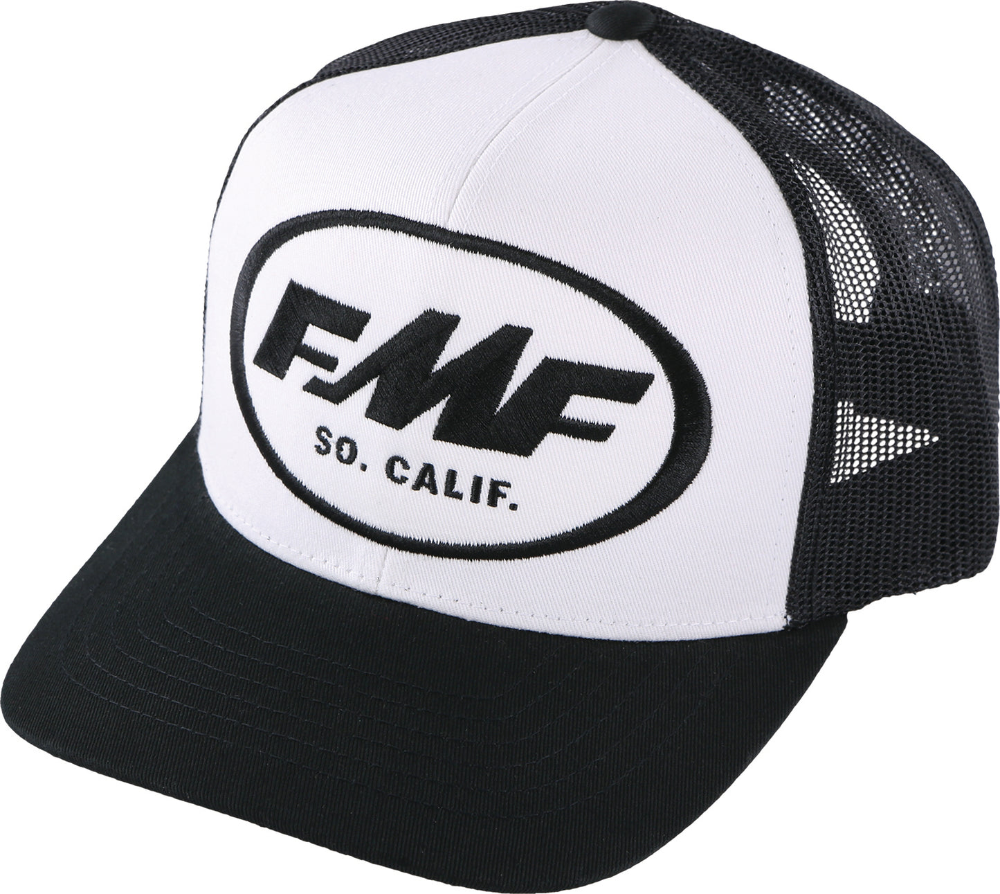 FMF Apparel Origins 2 Hat Black OS - 6 Panel Trucker Snapback with Embroidered Cotton Applique