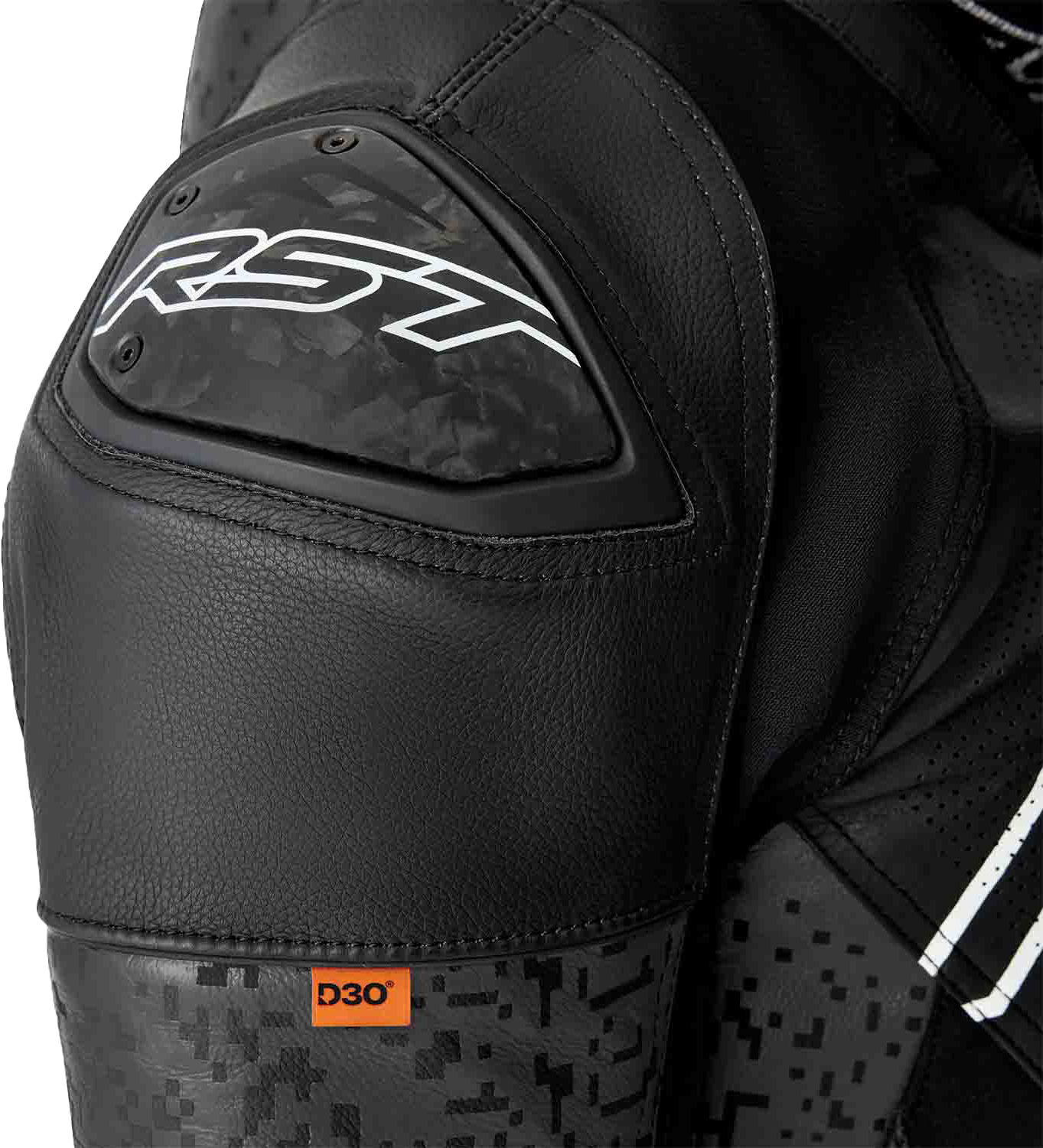 RST Supersport K D3O Leather Motorcycle Jacket - Black, Large