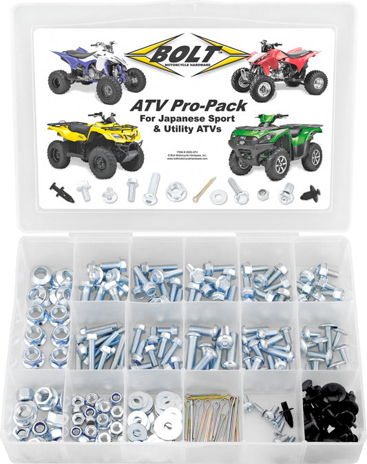 BOLT ATV Pro Pack Kit (Part Number 2005-ATV) - 225 Premium Hardware Components for Japanese ATVs