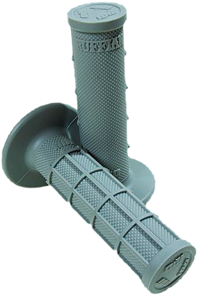 ODI Ruffian Half Waffle Grips Grey – Durable 1/2 Waffle MX Motorcycle Handlebar Grips with Medium Compound for E-Bike and Throttle Systems